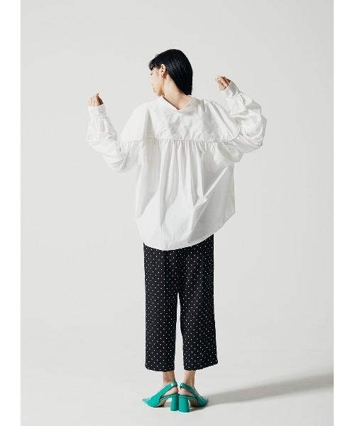 COEL（コエル）の「ドットタックパンツ（スラックス・レディース・ホワイト/ブラック・38/36）」の4枚目の写真