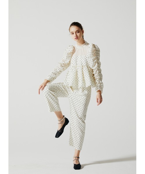 COEL（コエル）の「ドットタックパンツ（スラックス・レディース・ホワイト/ブラック・38/36）」の10枚目の写真