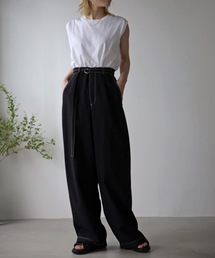 UNFIELD | 【2022S/S New Arrival】ベルト付配色ステッチリラックスパンツ(その他パンツ)