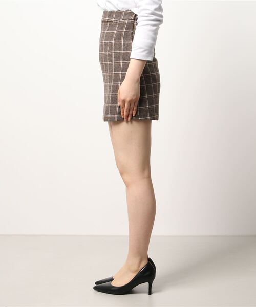 Cham.（チャム）の「台形チェックスカート（スカート・レディース・ブラウン・F）」の11枚目の写真
