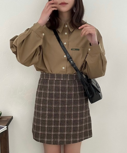 Cham.（チャム）の「台形チェックスカート（スカート・レディース・ブラウン・F）」の15枚目の写真