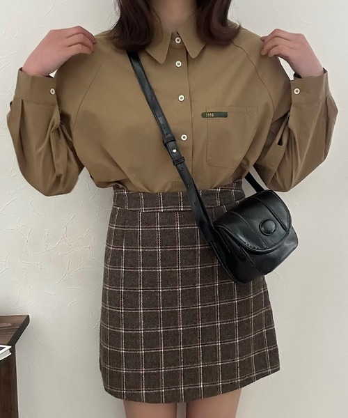 Cham.（チャム）の「台形チェックスカート（スカート・レディース・ブラウン・F）」の16枚目の写真