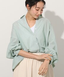 Cutie Blonde | 細ラインのストライプBIGシャツ(シャツ/ブラウス)