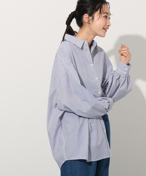 Cutie Blonde(キューティーブロンド)の「◆細ラインのストライプBIGシャツ(シャツ/ブラウス・レディース・グリーン系その他4/ライトグレー系2/ネイビー系2/ピンク系・00)」の19枚目の写真