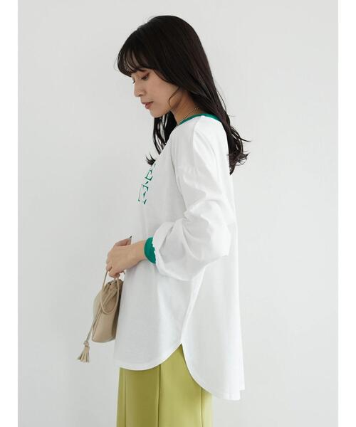 Green　Parks（グリーンパークス）の「・novem 9 リンガーロゴロンT（Tシャツ/カットソー・レディース・ネイビー/レッド/グリーン/グリーン系その他3・FREE）」の13枚目の写真