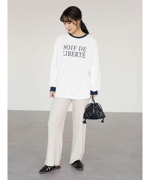 Green　Parks（グリーンパークス）の「・novem 9 リンガーロゴロンT（Tシャツ/カットソー・レディース・ネイビー/レッド/グリーン/グリーン系その他3・FREE）」の14枚目の写真