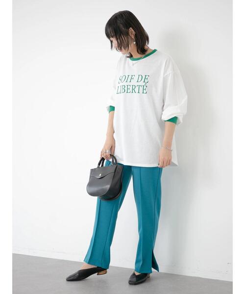 Green　Parks（グリーンパークス）の「・novem 9 リンガーロゴロンT（Tシャツ/カットソー・レディース・ネイビー/レッド/グリーン/グリーン系その他3・FREE）」の19枚目の写真