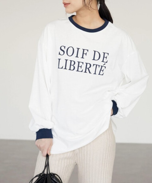 Green　Parks（グリーンパークス）の「・novem 9 リンガーロゴロンT（Tシャツ/カットソー・レディース・ネイビー/レッド/グリーン/グリーン系その他3・FREE）」の3枚目の写真