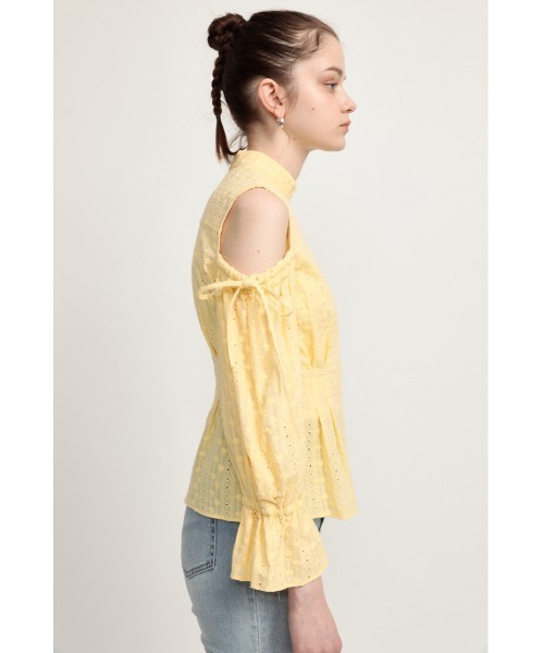 SLY(スライ)の「OPEN SHOULDER LACE STAND TOPS オープンショルダー レース スタンド トップス(シャツ/ブラウス・レディース・ホワイト/イエロー/ブラック・FREE)」の17枚目の写真