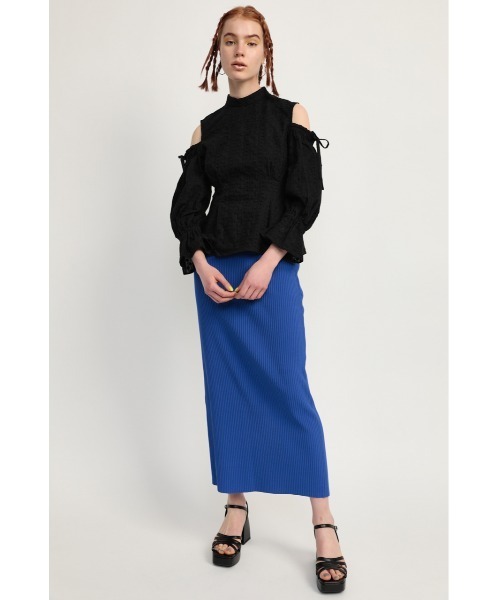 SLY(スライ)の「OPEN SHOULDER LACE STAND TOPS オープンショルダー レース スタンド トップス(シャツ/ブラウス・レディース・ホワイト/イエロー/ブラック・FREE)」の10枚目の写真