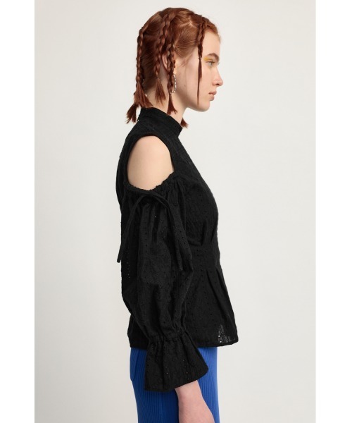 SLY(スライ)の「OPEN SHOULDER LACE STAND TOPS オープンショルダー レース スタンド トップス(シャツ/ブラウス・レディース・ホワイト/イエロー/ブラック・FREE)」の12枚目の写真