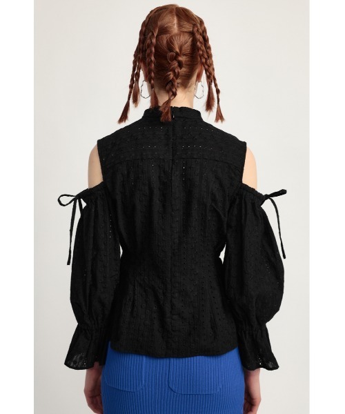 SLY(スライ)の「OPEN SHOULDER LACE STAND TOPS オープンショルダー レース スタンド トップス(シャツ/ブラウス・レディース・ホワイト/イエロー/ブラック・FREE)」の13枚目の写真