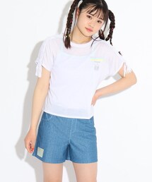 PINK-latte（ピンクラテ）の「マクラメTシャツ付き水着3点セット（水着・キッズ）」