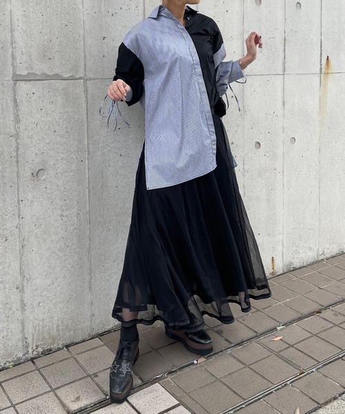 Ezick（エジック）の「アシンメトリーデザインシャツ（シャツ/ブラウス