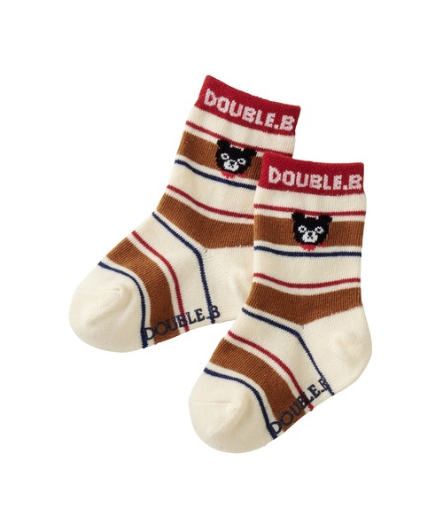 DOUBLE_B（ダブルビー）の「ソックスパック３足セット(11-21cm)（ソックス/靴下・キッズ・マルチ/ホワイト/ブルー・19-21cm/17-19cm/13-15cm/11-13cm/15-17cm）」の4枚目の写真