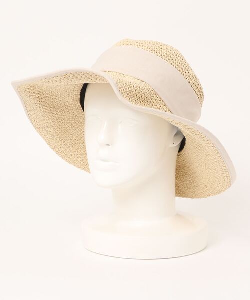 natural couture（ナチュラルクチュール）の「リボンこま編みハット（ハット・レディース・ベージュ/アイボリー・FREE）」の2枚目の写真