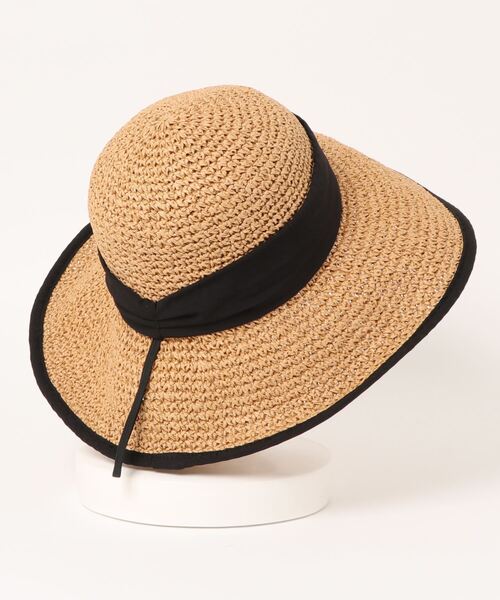 natural couture（ナチュラルクチュール）の「リボンこま編みハット（ハット・レディース・ベージュ/アイボリー・FREE）」の3枚目の写真