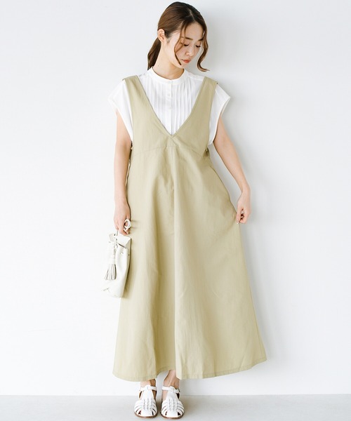 haco!(ハコ)の「洗濯機でじゃぶじゃぶ洗えて乾きやすい!年中使えてこっそり体形カバーできちゃう大人っぽジャンパースカート by que made me(ジャンパースカート・レディース・ブラック/ベージュ・SMALL/MEDIUM/LARGE/X-LARGE)」の15枚目の写真