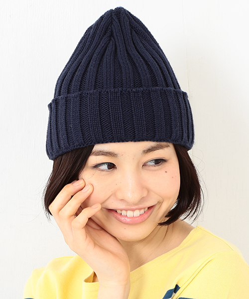 LEUCHTFEUER（ロイフトフォイヤー）の「LEUCHTFEUER / リブ ワッチキャップ 15SS（ニットキャップ/ビーニー・レディース・ナチュラル/グレー/ネイビー・ONE SIZE）」の3枚目の写真