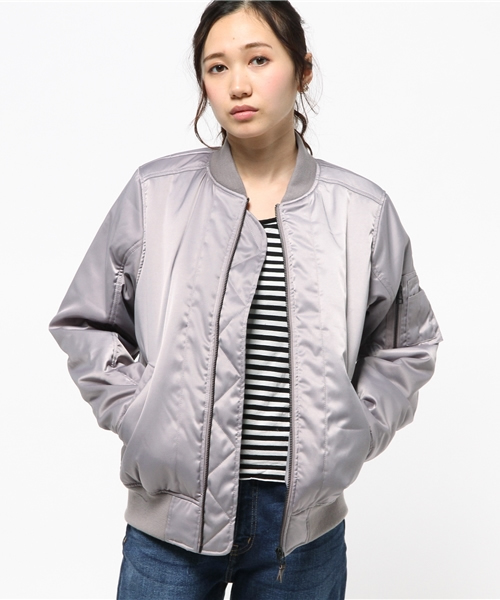 ROSE BUD（ローズバッド）の「S-LJ-15101 FRONT ZIP JACKET（ミリタリージャケット・レディース・グレー/オリーブ・ONE SIZE）」の2枚目の写真