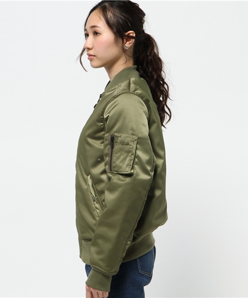 ROSE BUD（ローズバッド）の「S-LJ-15101 FRONT ZIP JACKET（ミリタリージャケット・レディース・グレー/オリーブ・ONE SIZE）」の7枚目の写真
