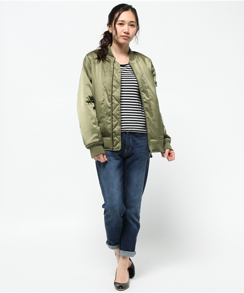 ROSE BUD（ローズバッド）の「S-LJ-15101 FRONT ZIP JACKET（ミリタリージャケット・レディース・グレー/オリーブ・ONE SIZE）」の5枚目の写真