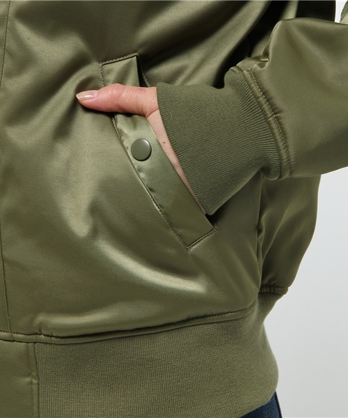 ROSE BUD（ローズバッド）の「S-LJ-15101 FRONT ZIP JACKET（ミリタリージャケット・レディース・グレー/オリーブ・ONE SIZE）」の13枚目の写真