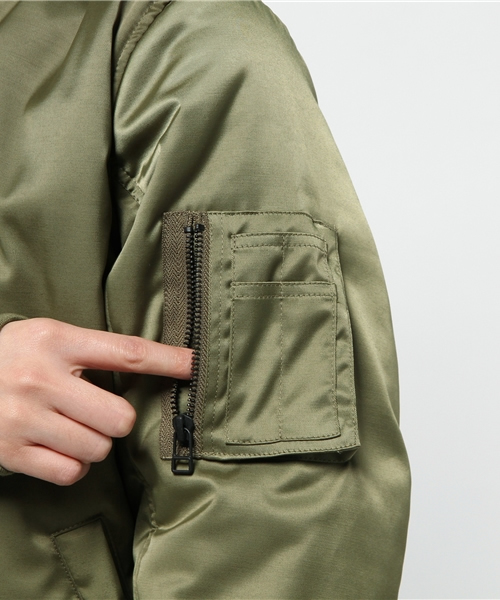 ROSE BUD（ローズバッド）の「S-LJ-15101 FRONT ZIP JACKET（ミリタリージャケット・レディース・グレー/オリーブ・ONE SIZE）」の12枚目の写真