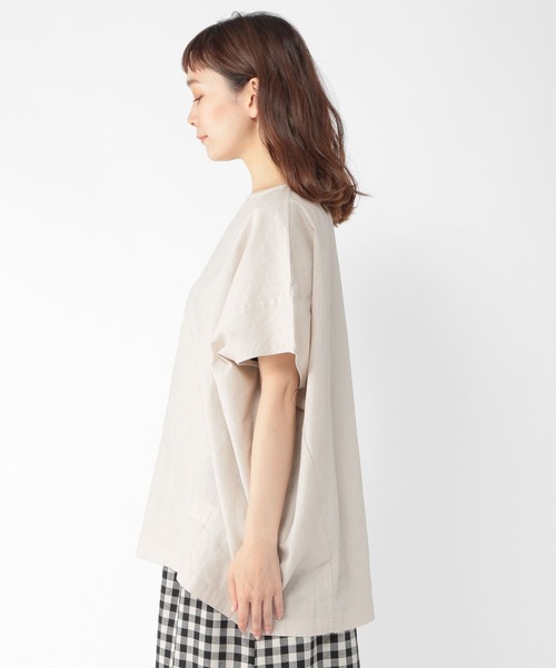 studio CLIP（スタディオクリップ）の「ナチュラルコクーンTシャツブラウス（シャツ/ブラウス・レディース・ライトベージュ/オフホワイト/カーキ/スモーク/ライトグリーン・FREE）」の6枚目の写真