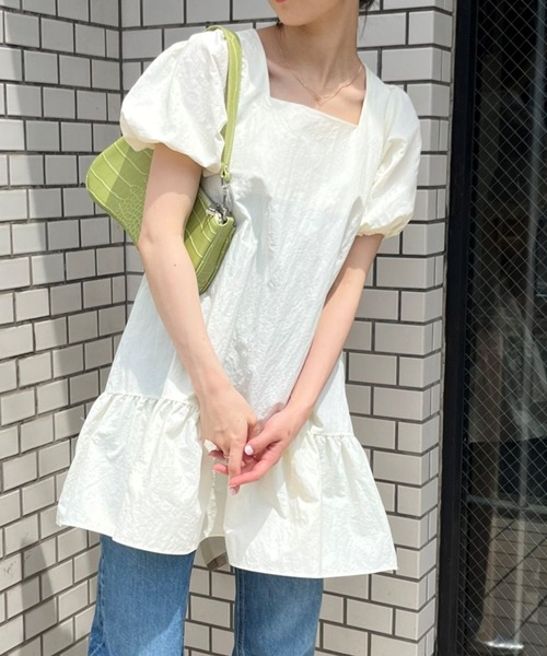 ALAND（エーランド）の「3.3Field Trip／スクエアネックワンピース　2297711（ワンピース・レディース・ブラック/アイボリー・FREE）」の2枚目の写真