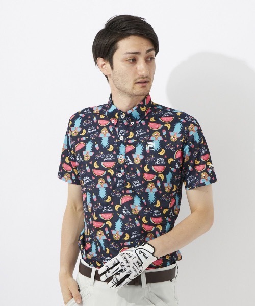 FILA GOLF（フィラゴルフ ）の「【FILA GOLF:フィラゴルフ】メンズ 半袖シャツ UVカット 吸汗速乾（シャツ/ブラウス・メンズ・ホワイト/ネイビー/ブルー/オレンジ・MEDIUM/LARGE/X-LARGE）」の3枚目の写真