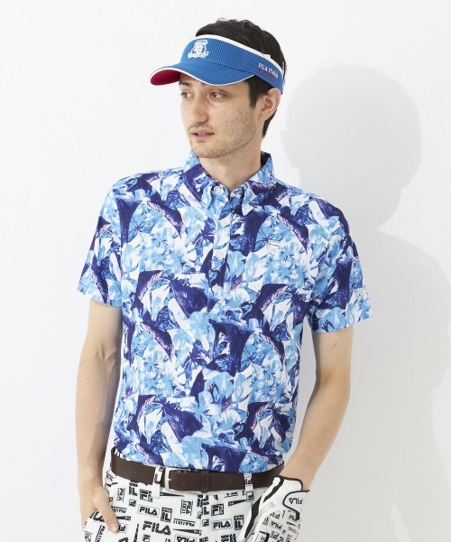 FILA GOLF（フィラゴルフ ）の「【FILA GOLF:フィラゴルフ】メンズ 半袖シャツ UVカット 吸汗速乾（シャツ/ブラウス・メンズ・ホワイト/ネイビー/ブルー/オレンジ・MEDIUM/LARGE/X-LARGE）」の5枚目の写真