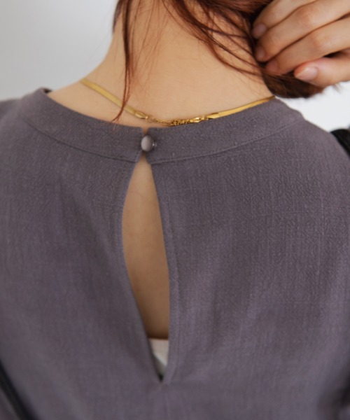 Crisp（クリスプ）の「ラインレースラッフルブラウス（シャツ/ブラウス・レディース・グレー/ピンク・FREE）」の10枚目の写真