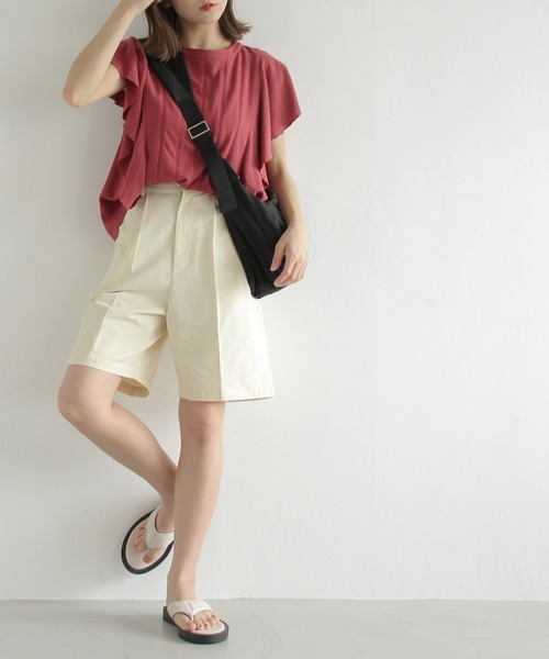 Crisp（クリスプ）の「ラインレースラッフルブラウス（シャツ/ブラウス・レディース・グレー/ピンク・FREE）」の12枚目の写真