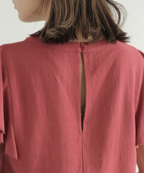 Crisp（クリスプ）の「ラインレースラッフルブラウス（シャツ/ブラウス・レディース・グレー/ピンク・FREE）」の17枚目の写真