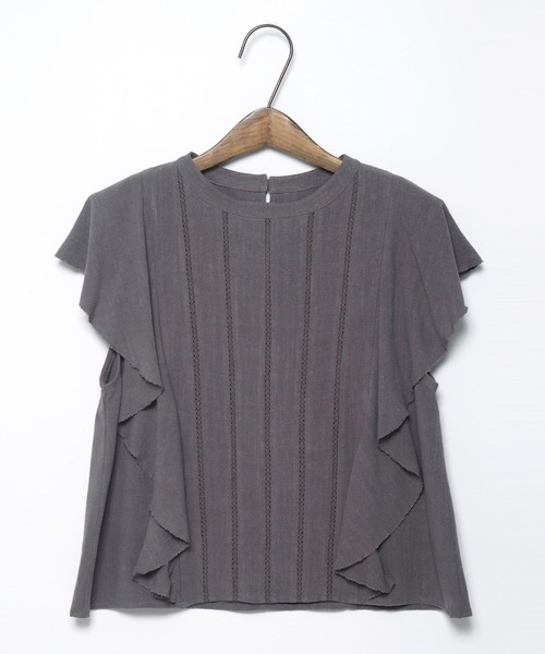 Crisp（クリスプ）の「ラインレースラッフルブラウス（シャツ/ブラウス・レディース・グレー/ピンク・FREE）」の21枚目の写真