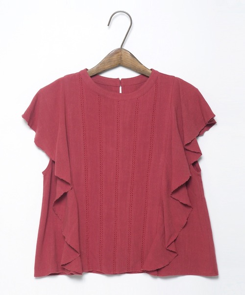 Crisp（クリスプ）の「ラインレースラッフルブラウス（シャツ/ブラウス・レディース・グレー/ピンク・FREE）」の22枚目の写真