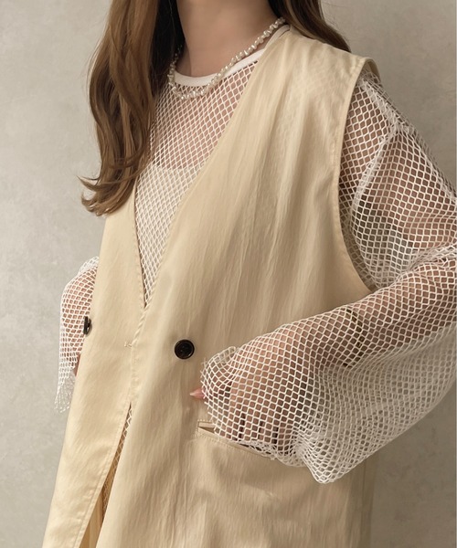 apres jour clair（アプレジュールクレア）の「【apres jour clair】2WAYメッシュカットトップス【ZOZOTOWN限定アイテム】（Tシャツ/カットソー・レディース・アイボリー/オフホワイト・X-LARGE/フリー）」の9枚目の写真