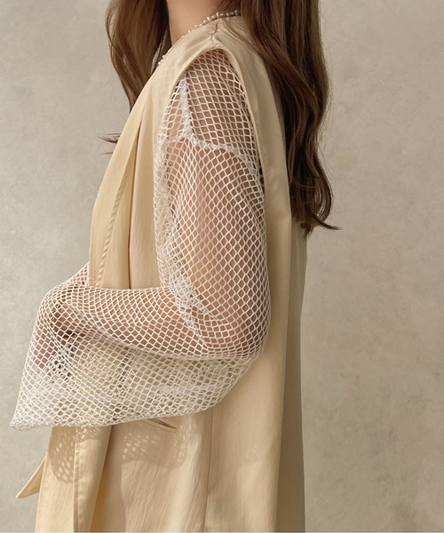 apres jour clair（アプレジュールクレア）の「【apres jour clair】2WAYメッシュカットトップス【ZOZOTOWN限定アイテム】（Tシャツ/カットソー・レディース・アイボリー/オフホワイト・X-LARGE/フリー）」の5枚目の写真