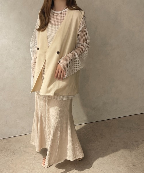 apres jour clair（アプレジュールクレア）の「【apres jour clair】2WAYメッシュカットトップス【ZOZOTOWN限定アイテム】（Tシャツ/カットソー・レディース・アイボリー/オフホワイト・X-LARGE/フリー）」の14枚目の写真