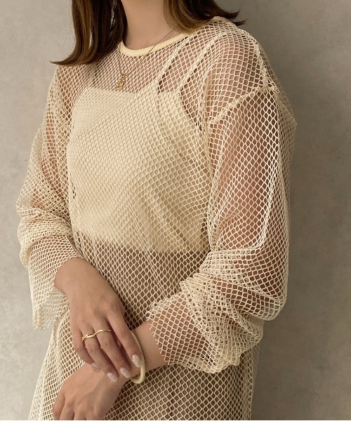 apres jour clair（アプレジュールクレア）の「【apres jour clair】2WAYメッシュカットトップス【ZOZOTOWN限定アイテム】（Tシャツ/カットソー・レディース・アイボリー/オフホワイト・X-LARGE/フリー）」の11枚目の写真