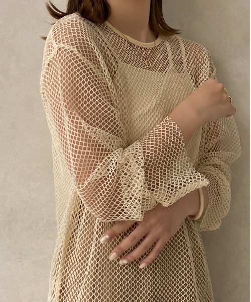 apres jour clair（アプレジュールクレア）の「【apres jour clair】2WAYメッシュカットトップス【ZOZOTOWN限定アイテム】（Tシャツ/カットソー・レディース・アイボリー/オフホワイト・X-LARGE/フリー）」の10枚目の写真