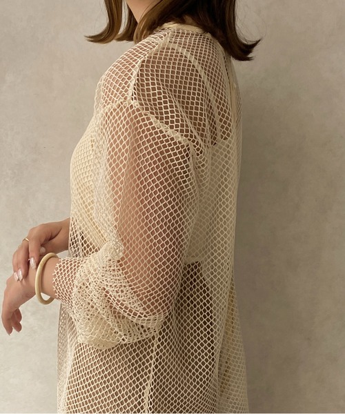 apres jour clair（アプレジュールクレア）の「【apres jour clair】2WAYメッシュカットトップス【ZOZOTOWN限定アイテム】（Tシャツ/カットソー・レディース・アイボリー/オフホワイト・X-LARGE/フリー）」の6枚目の写真