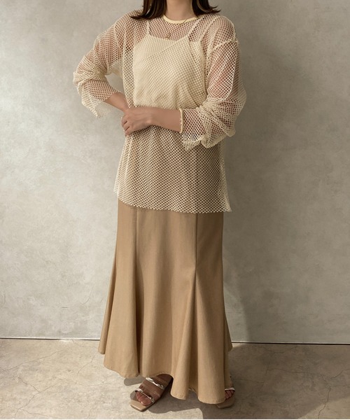 apres jour clair（アプレジュールクレア）の「【apres jour clair】2WAYメッシュカットトップス【ZOZOTOWN限定アイテム】（Tシャツ/カットソー・レディース・アイボリー/オフホワイト・X-LARGE/フリー）」の15枚目の写真