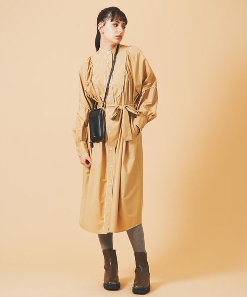 MILKFED.（ミルクフェド）の「WESTERN SHIRT DRESS（ワンピース・レディース・ブラック/ベージュ/ネイビー・ONE SIZE）」の8枚目の写真