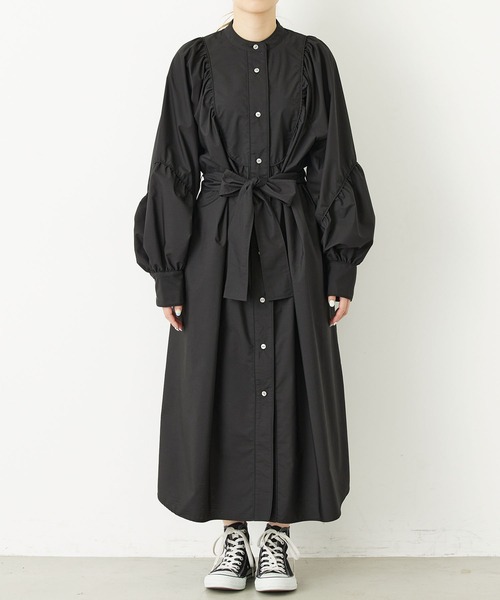 MILKFED.（ミルクフェド）の「WESTERN SHIRT DRESS（ワンピース・レディース・ブラック/ベージュ/ネイビー・ONE SIZE）」の4枚目の写真