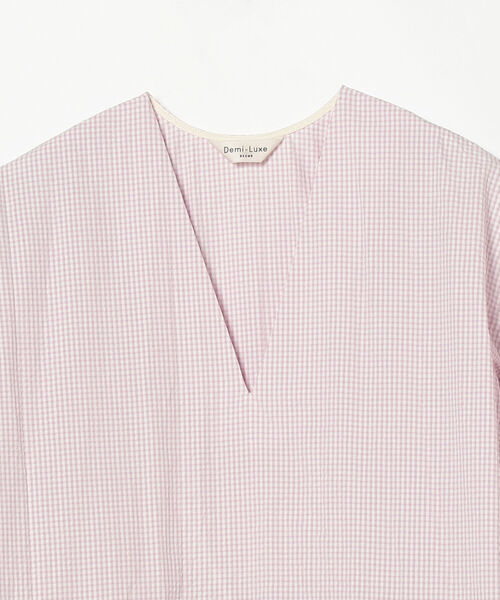 Demi-Luxe BEAMS（デミルクス ビームス）の「Demi-Luxe BEAMS / ギンガムチェック サック ワンピース（ワンピース・レディース・ピンク/ブルー・38/36）」の21枚目の写真