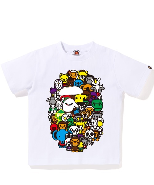 A BATHING APE（アベイシングエイプ）の「MILO A TO Z APE HEAD TEE K（Tシャツ/カットソー・キッズ・ホワイト/ブラック/サックスブルー/イエロー・100/110/120/130/140/90）」の2枚目の写真