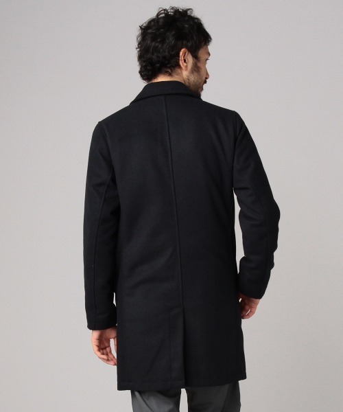 hardcover(ハードカバー)の「hardcover/メルトンWOOLコート(ステンカラーコート・レディース・ネイビー/ブラック・MEDIUM)」の20枚目の写真