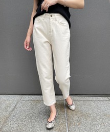 アイボリーデニムストレートパンツ